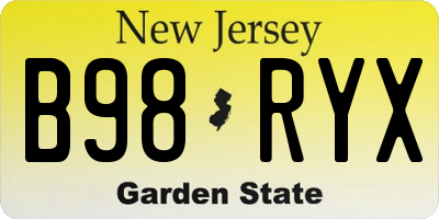 NJ license plate B98RYX