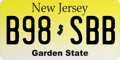 NJ license plate B98SBB