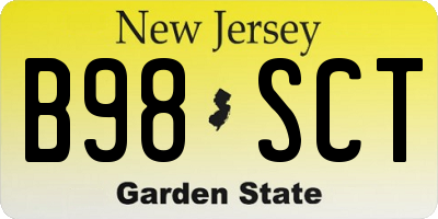 NJ license plate B98SCT