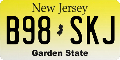 NJ license plate B98SKJ