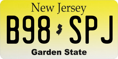 NJ license plate B98SPJ
