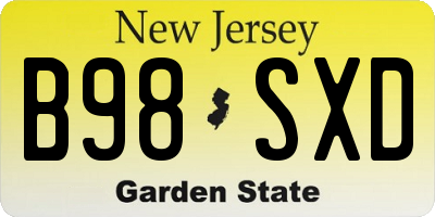 NJ license plate B98SXD