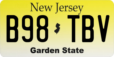 NJ license plate B98TBV
