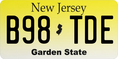 NJ license plate B98TDE