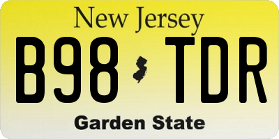 NJ license plate B98TDR