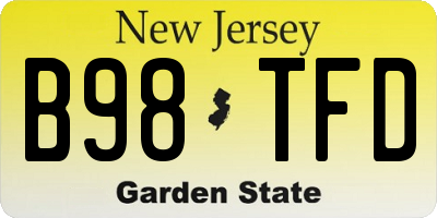 NJ license plate B98TFD