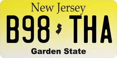 NJ license plate B98THA