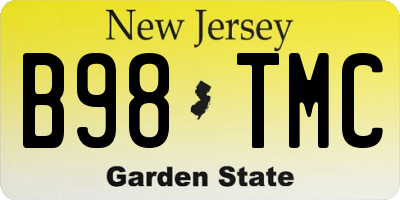NJ license plate B98TMC
