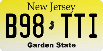 NJ license plate B98TTI