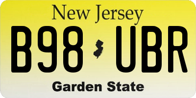 NJ license plate B98UBR