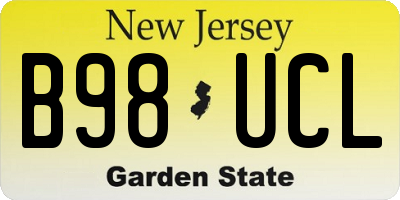 NJ license plate B98UCL