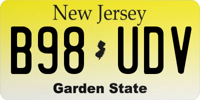 NJ license plate B98UDV
