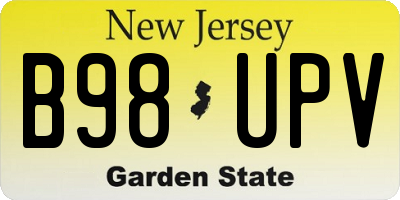 NJ license plate B98UPV