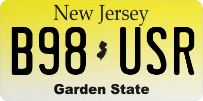 NJ license plate B98USR
