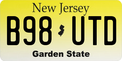 NJ license plate B98UTD
