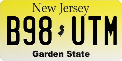 NJ license plate B98UTM