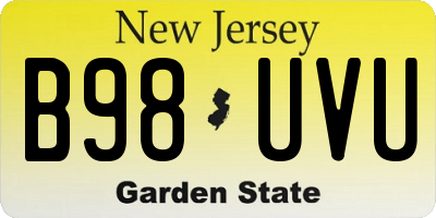 NJ license plate B98UVU