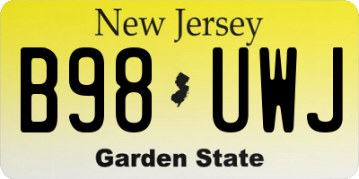 NJ license plate B98UWJ