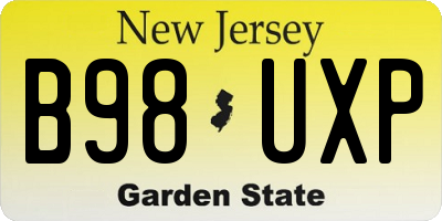 NJ license plate B98UXP