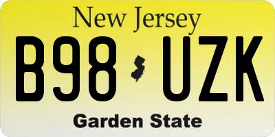 NJ license plate B98UZK