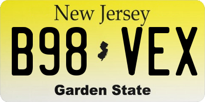NJ license plate B98VEX