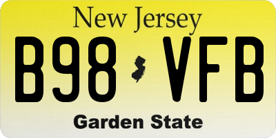NJ license plate B98VFB