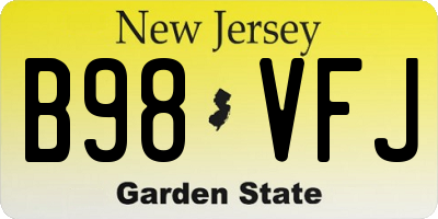 NJ license plate B98VFJ
