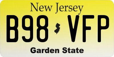 NJ license plate B98VFP