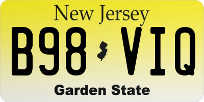 NJ license plate B98VIQ
