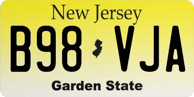 NJ license plate B98VJA