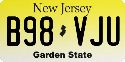 NJ license plate B98VJU