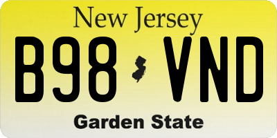 NJ license plate B98VND