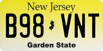 NJ license plate B98VNT