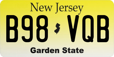 NJ license plate B98VQB