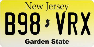 NJ license plate B98VRX