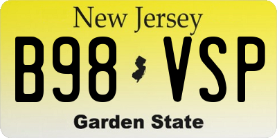 NJ license plate B98VSP