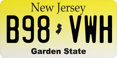 NJ license plate B98VWH