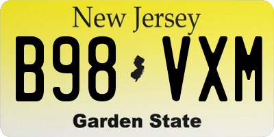 NJ license plate B98VXM
