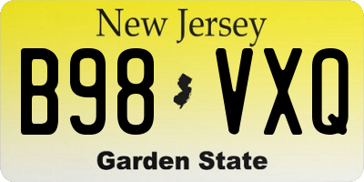 NJ license plate B98VXQ