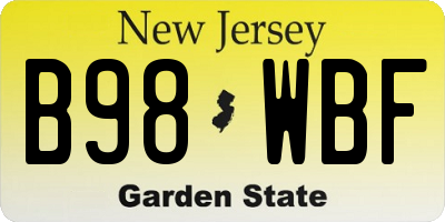 NJ license plate B98WBF