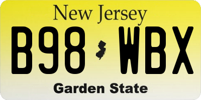 NJ license plate B98WBX