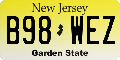 NJ license plate B98WEZ