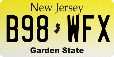 NJ license plate B98WFX