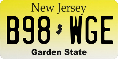 NJ license plate B98WGE
