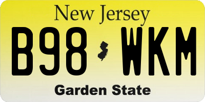 NJ license plate B98WKM