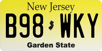 NJ license plate B98WKY