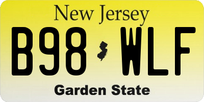 NJ license plate B98WLF