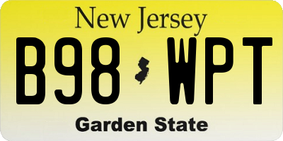 NJ license plate B98WPT