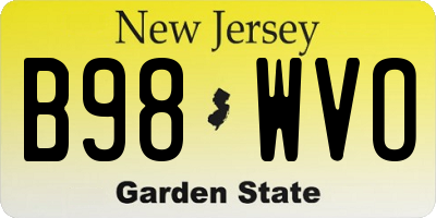 NJ license plate B98WVO