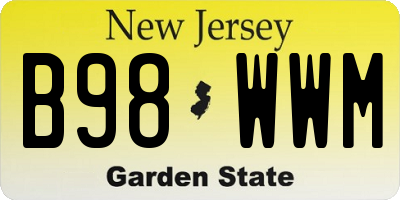 NJ license plate B98WWM
